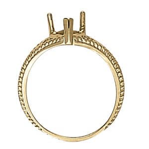 Pear Color Ring, Side view in white gold or platinum