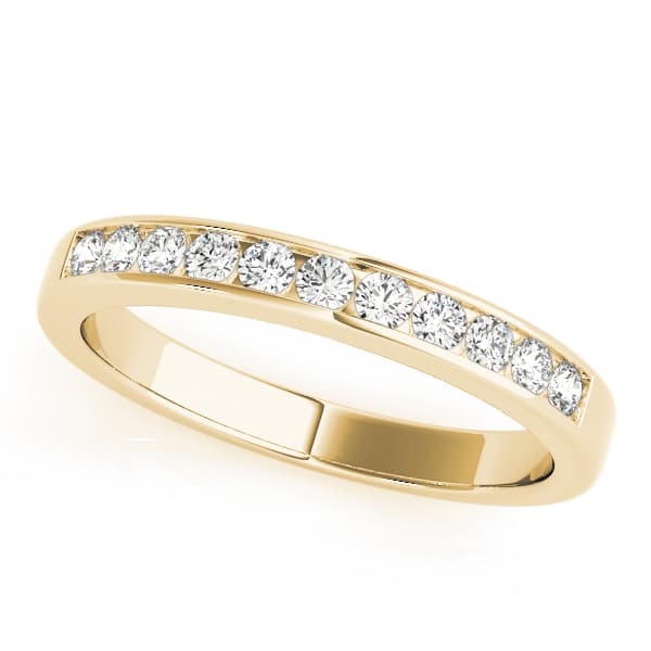Channel Set Wedding Band (0.28 ct. tw.), Front view in yellow gold
