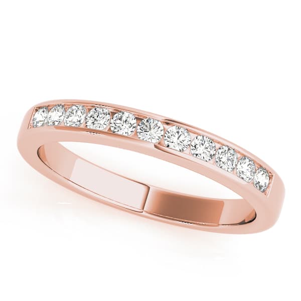 Channel Set Wedding Band (0.28 ct. tw.), Front view in rose gold