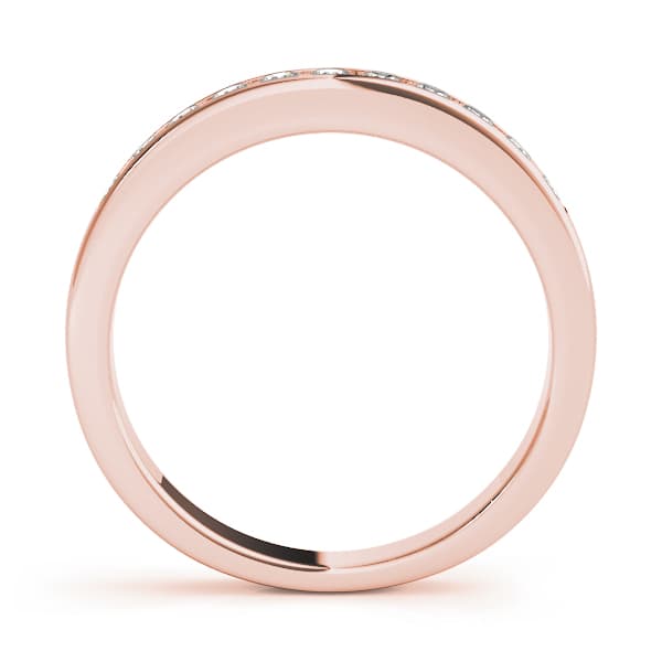 Channel Set Wedding Band (0.28 ct. tw.), Side view in rose gold