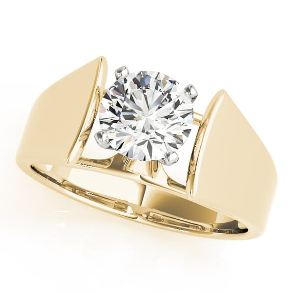 Solitaire Engagement Ring, style 81641, Front view in yellow gold