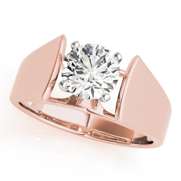 Solitaire Engagement Ring, style 81641, Front view in rose gold