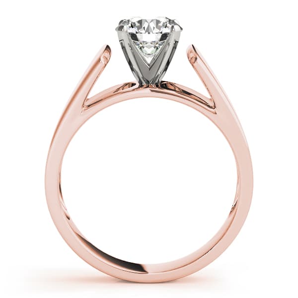 Solitaire Engagement Ring, style 81641, Side view in rose gold