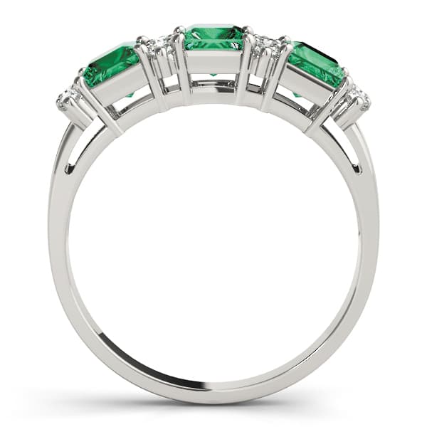 Princess & Cushion Gemstone Ring (1/4 ct. tw.), Side view in white gold or platinum