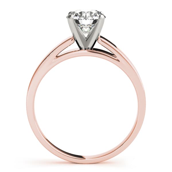 Solitaire Engagement Ring, style 81647, Side view in rose gold
