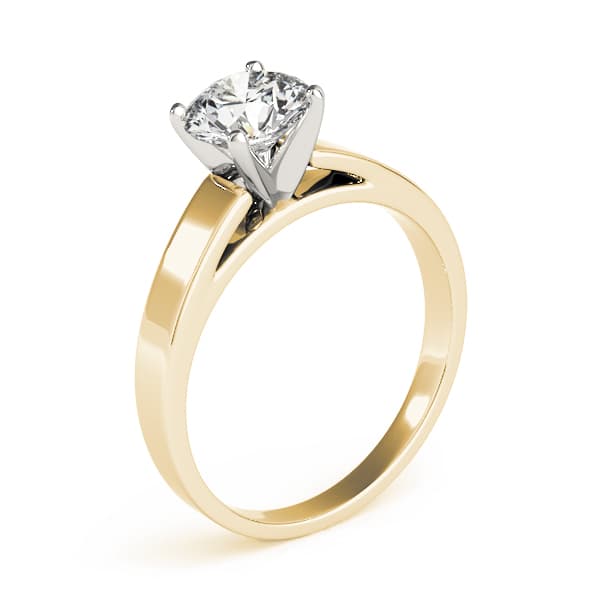 Solitaire Engagement Ring, style 81647, Top view in yellow gold