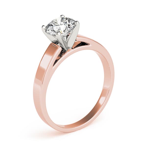 Solitaire Engagement Ring, style 81647, Top view in rose gold