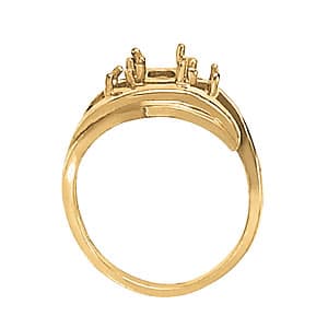 Oval Gemstone Ring (3/8 ct. tw.), Side view in white gold or platinum