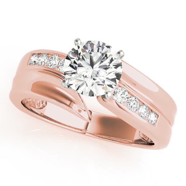 Channel Set Bypass Engagement Ring, style 81679, Front view in rose gold