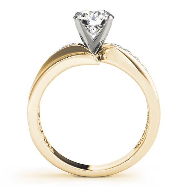 Channel Set Bypass Engagement Ring, style 81679, Side view in yellow gold