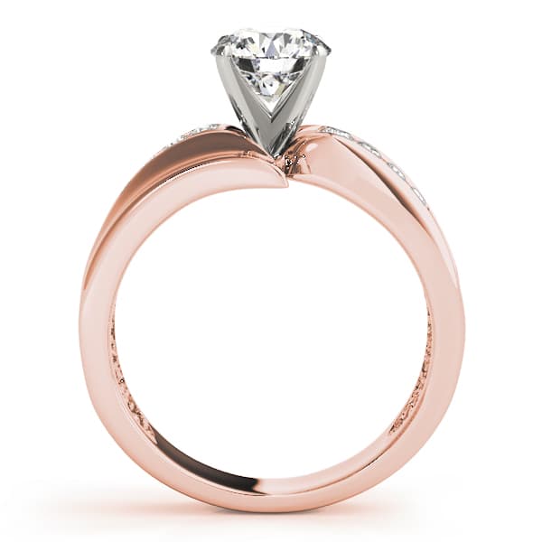 Channel Set Bypass Engagement Ring, style 81679, Side view in rose gold