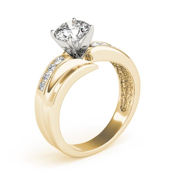 Channel Set Bypass Engagement Ring, style 81679, Top view in yellow gold