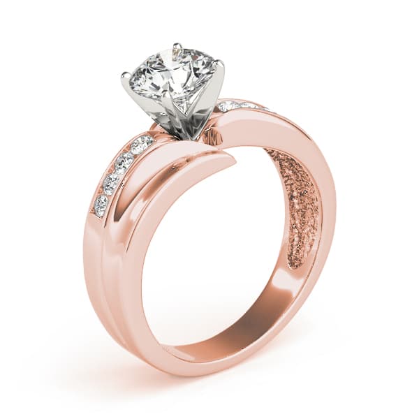 Channel Set Bypass Engagement Ring, style 81679, Top view in rose gold