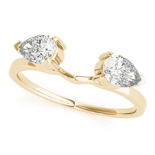 Pear Wraps & Inserts Wedding Bands (0.8 ct. tw.), Front view in yellow gold