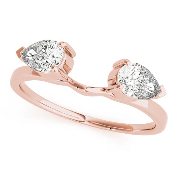 Pear Wraps & Inserts Wedding Bands (0.8 ct. tw.), Front view in rose gold