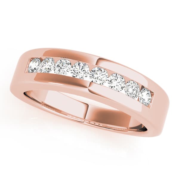 Channel Set Wedding Band (0.4 ct. tw.), Front view in rose gold