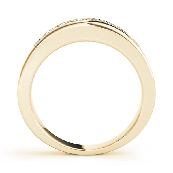 Channel Set Wedding Band (0.4 ct. tw.), Side view in yellow gold