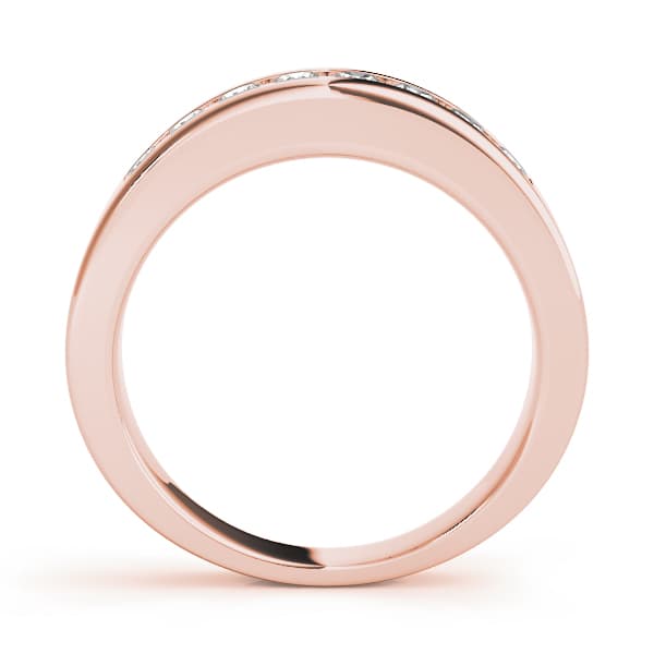 Channel Set Wedding Band (0.4 ct. tw.), Side view in rose gold