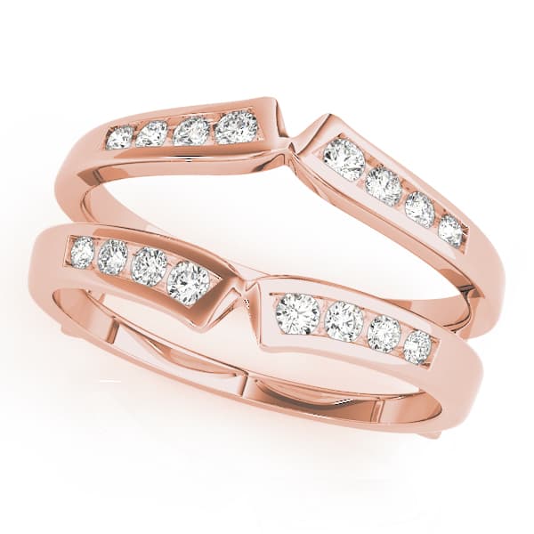 Wraps & Inserts Wedding Band (0.22 ct. tw.), Front view in rose gold
