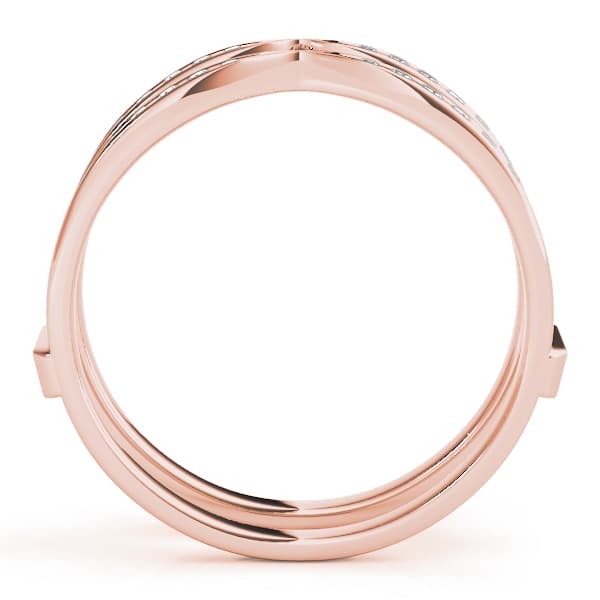 Channel Set Engagement Ring Enhancer, style 81700, Side view in rose gold