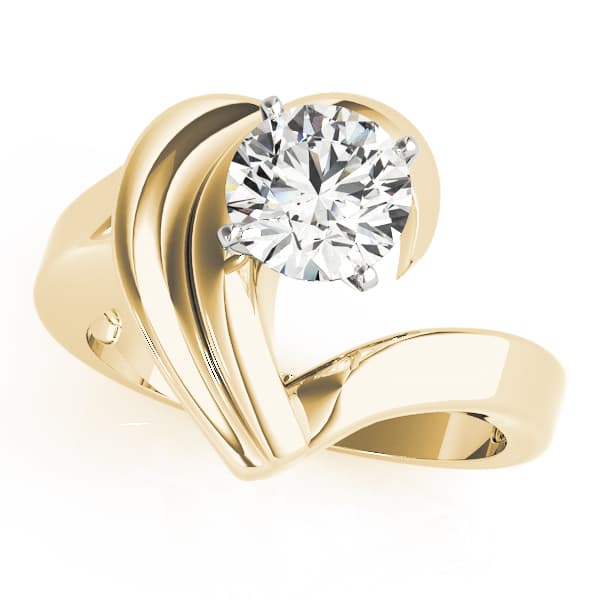 Solitaire Engagement Ring, style 81709, Front view in yellow gold