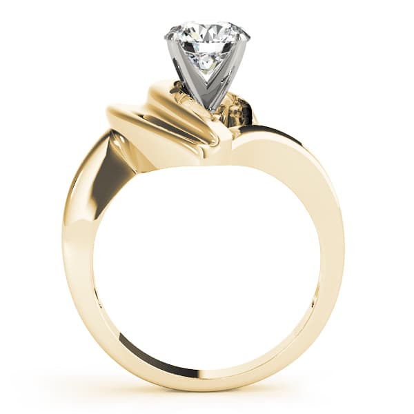 Solitaire Engagement Ring, style 81709, Side view in yellow gold