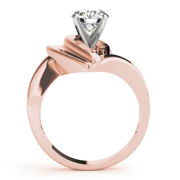 Solitaire Engagement Ring, style 81709, Side view in rose gold