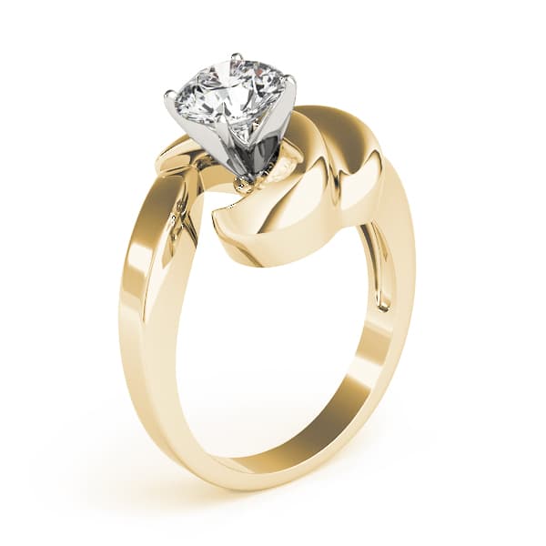 Solitaire Engagement Ring, style 81709, Top view in yellow gold