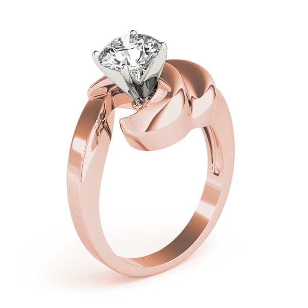 Solitaire Engagement Ring, style 81709, Top view in rose gold