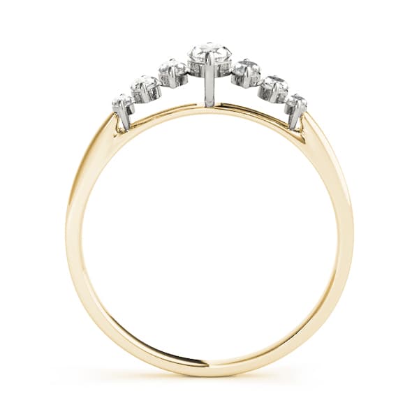 Fancy Shape Marquise Wedding Band (0.3 ct. tw.), Side view in yellow gold