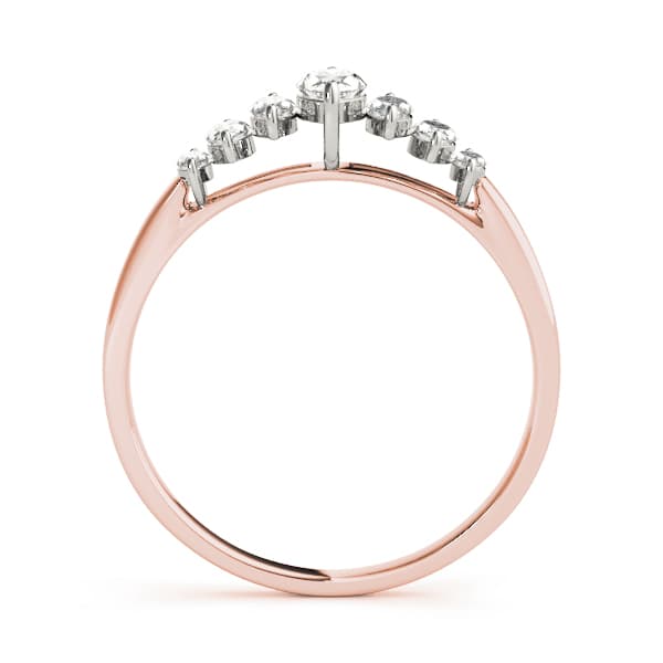 Fancy Shape Marquise Wedding Band (0.3 ct. tw.), Side view in rose gold