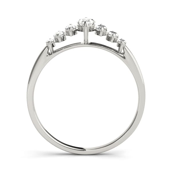 Fancy Shape Marquise Wedding Band (0.3 ct. tw.), Side view in white gold or platinum