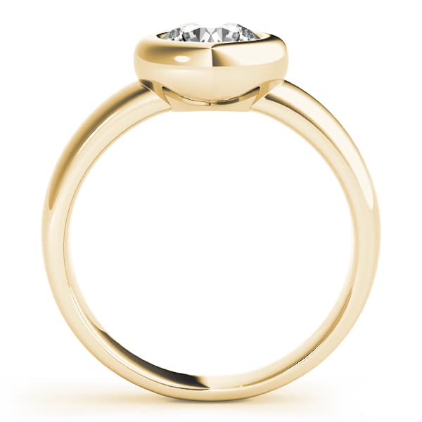 Solitaire Bezel Set Engagement Ring, style 81743, Side view in yellow gold