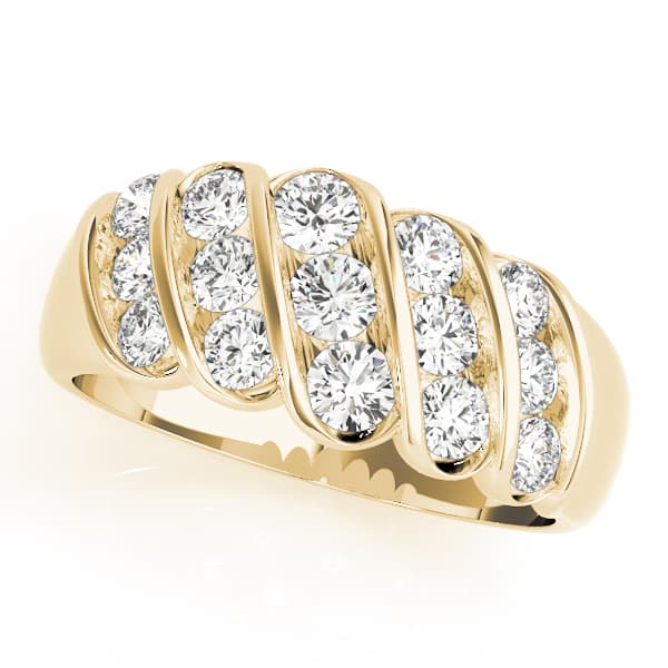 S Wedding Band (1.02 ct. tw.), Front view in yellow gold