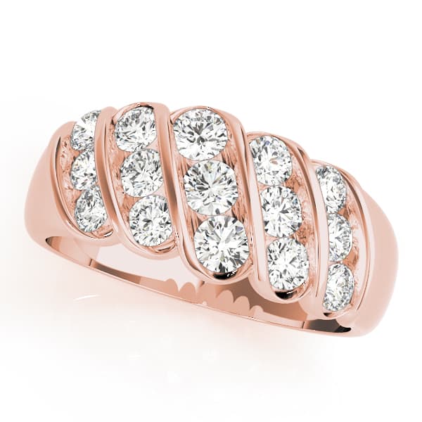 S Wedding Band (1/2 ct. tw.), Front view in rose gold