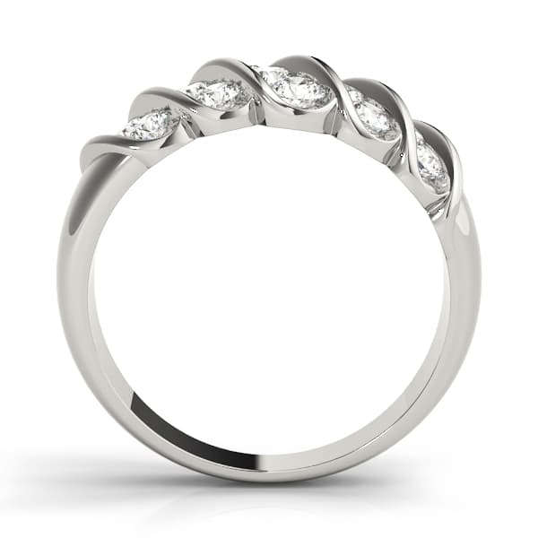 S Wedding Band (0.78 ct. tw.), Side view in white gold or platinum