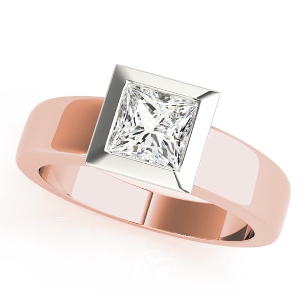 Solitaire Prince Engagement Ring, style 81753, Front view in rose gold