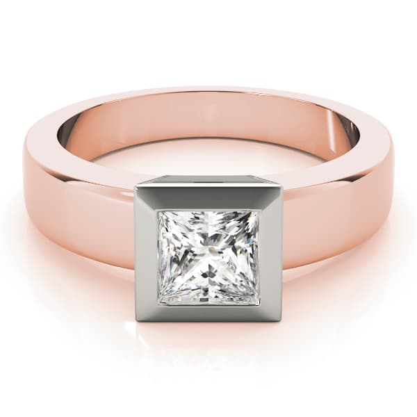Solitaire Prince Engagement Ring, style 81753, On hand view in rose gold