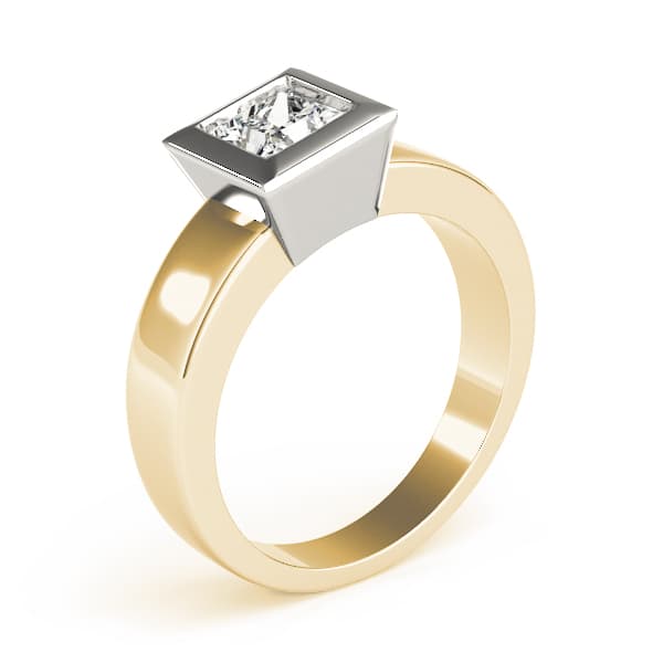 Solitaire Prince Engagement Ring, style 81753, Top view in yellow gold