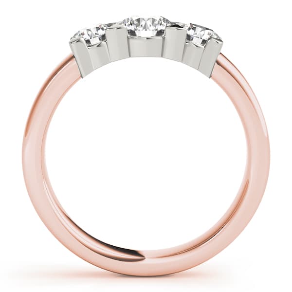 3-Stone Round Engagement Ring, style 81755, Side view in rose gold
