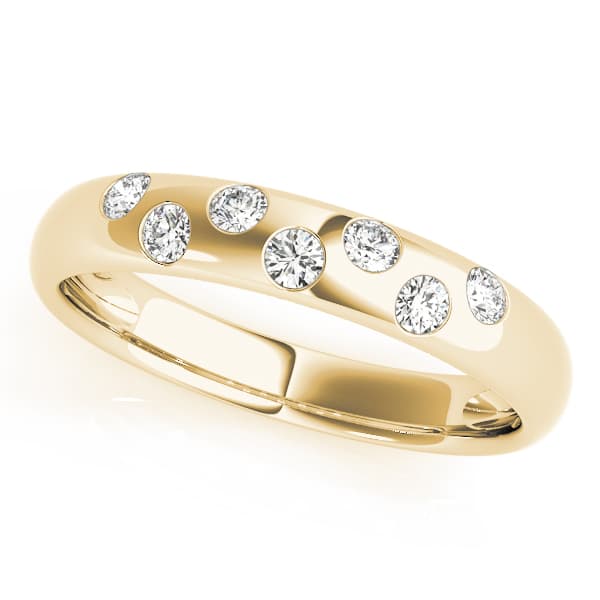 Bezel Set Wedding Band (0.21 ct. tw.), Front view in yellow gold
