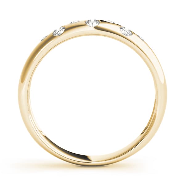 Bezel Set Wedding Band (0.21 ct. tw.), Side view in yellow gold