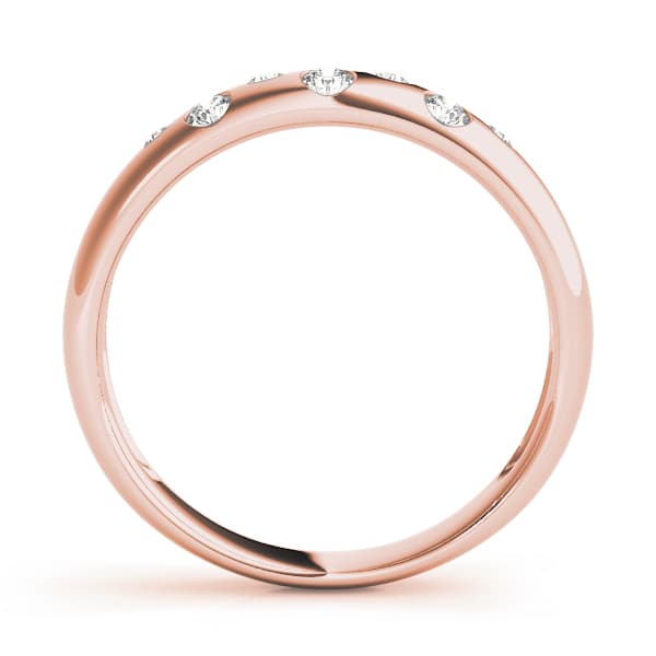 Bezel Set Wedding Band (1/8 ct. tw.), Side view in rose gold