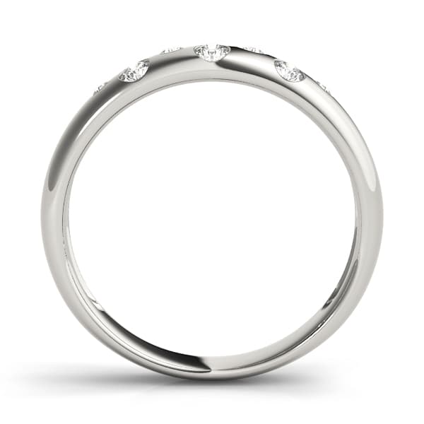 Bezel Set Wedding Band (0.21 ct. tw.), Side view in white gold or platinum