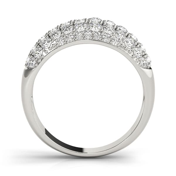 Multi-Row Pavé Wedding Band (1 ct. tw.), Side view in white gold or platinum