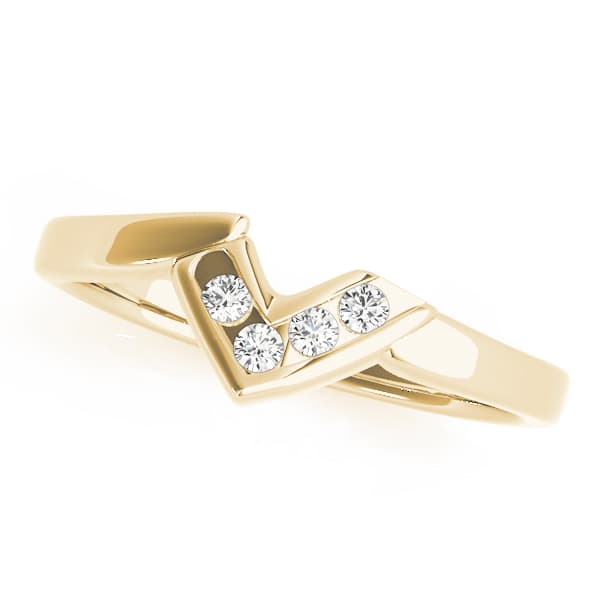 Curved Wedding Band (0.04 ct. tw.), Front view in yellow gold