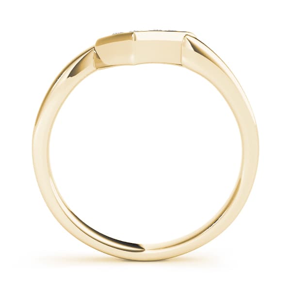 Curved Wedding Band (0.04 ct. tw.), Side view in yellow gold