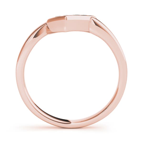 Curved Wedding Band (0.04 ct. tw.), Side view in rose gold