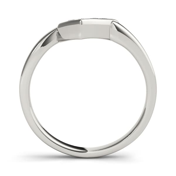 Curved Wedding Band (0.04 ct. tw.), Side view in white gold or platinum