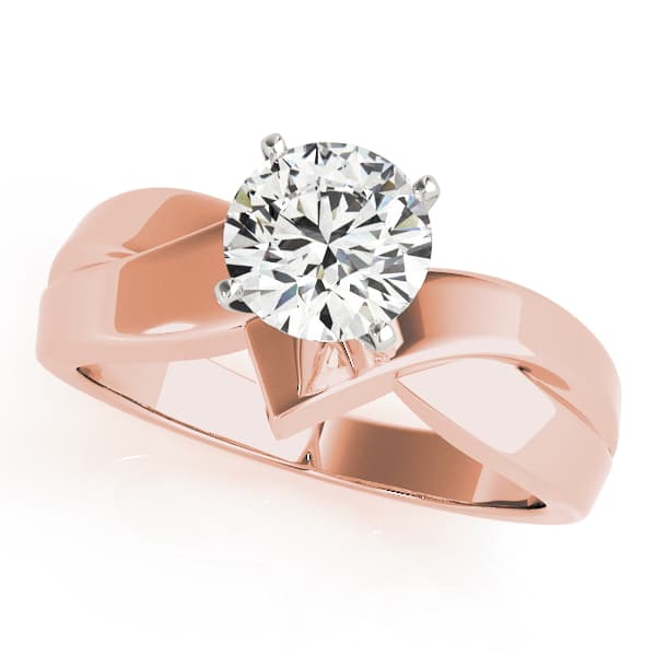 Solitaire Engagement Ring, style 81782, Front view in rose gold